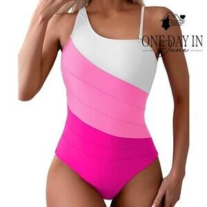 Eomenie One Shoulder One Piece Swimsuit Size M